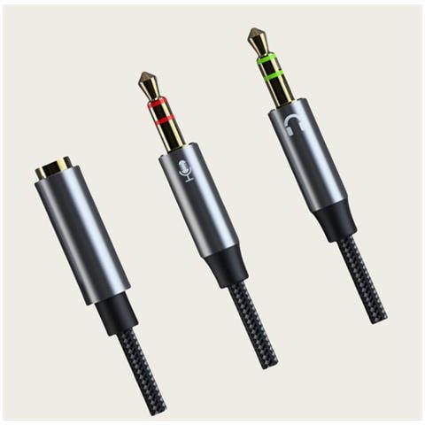 Adattatore Splitter Per Cuffie E Microfono Cb01 Cavo Audio Modello 3 - Foto 2