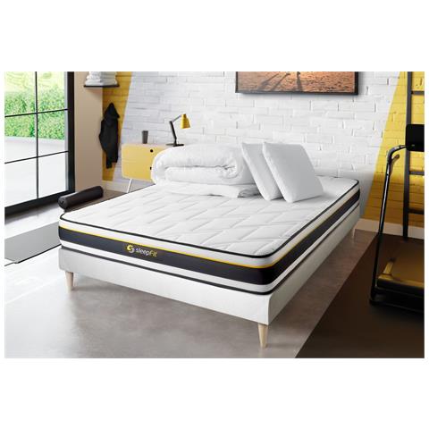 Pacchetto Letto Completo - Materasso 160x200cm + Box Spring Con Doghe (kit) + 2 Cuscini + Piumino - Soft - Foto 1