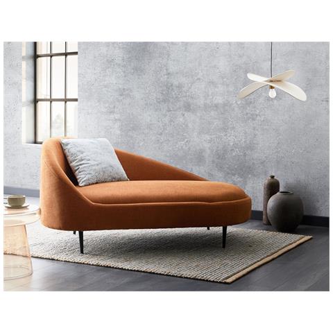 Chaise Longue Versione Sinistra Valreas Tessuto Arancione - Foto 1