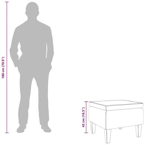 Poggiapiedi Con Gambe In Legno Giallo In Velluto - Foto 8