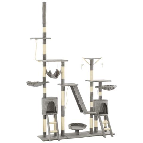 Albero Per Gatti Con Tiragraffi In Sisal 230-250 Cm Grigio - Foto 2