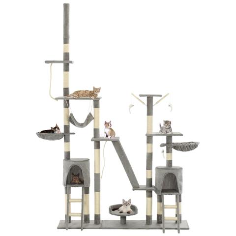 Albero Per Gatti Con Tiragraffi In Sisal 230-250 Cm Grigio - Foto 1