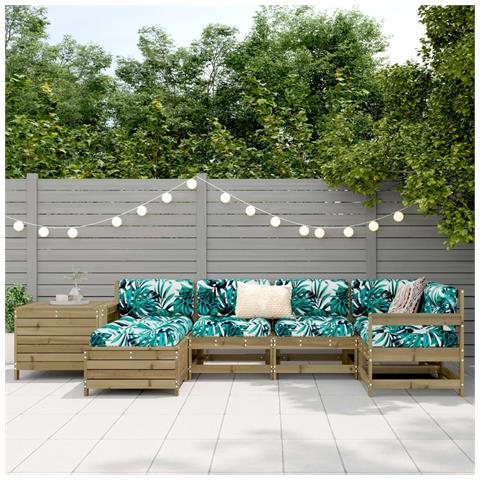 Set Divani Da Giardino 7 Pz In Legno Impregnato Di Pino - Foto 2