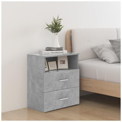 Comodino Grigio Cemento 50x32x60 Cm - Foto 8