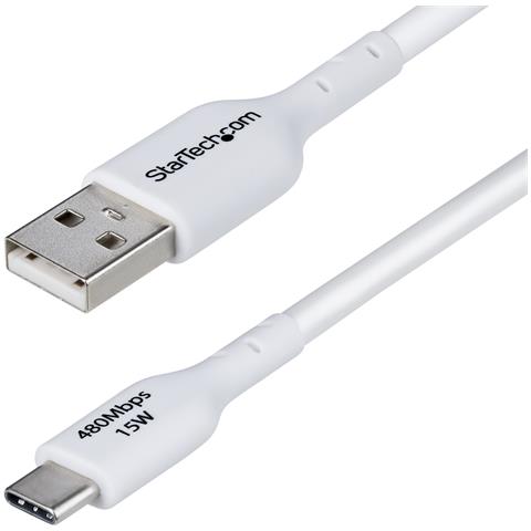Cavo di Ricarica USB-A a USB-C da 3m - Cavetto di Carica Rapida USB-A a Type-C da 3A, Cavo per Trasferimento Dati USB 2.0 rivestito in TPE - Bianco - Foto 1
