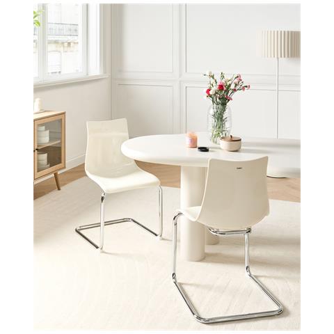 Set Di 2 Sedie Da Pranzo Marshall Bianco Sporco - Foto 1