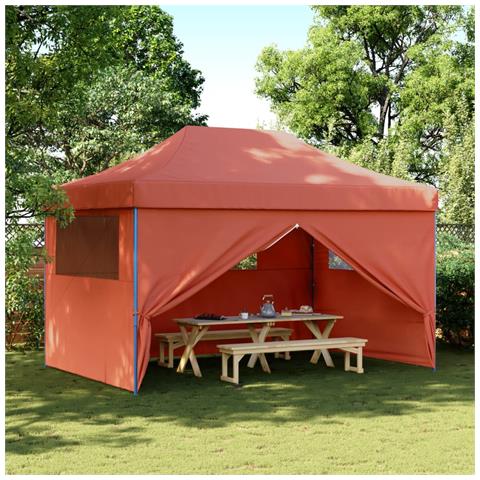 Tendone per Feste Pieghevole Pop-Up con 4 Pareti Terracotta - Foto 2