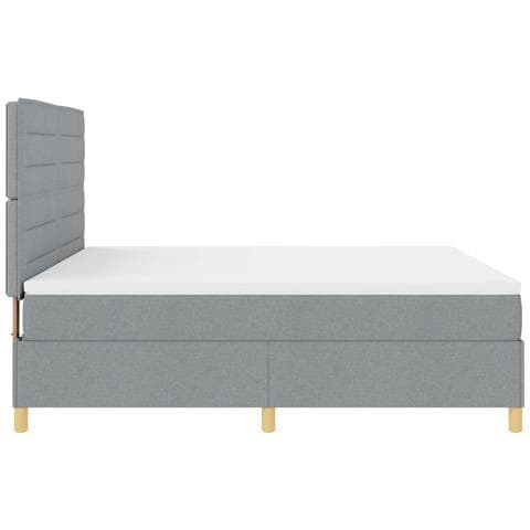 Letto con Box Spring e Materasso Grigio Chiaro Super King in Tessuto - Foto 9