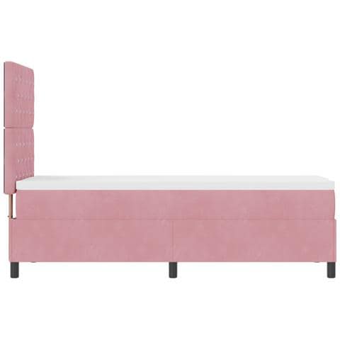 Rete a Molle con Materasso Rosa 80x200 cm Velluto - Foto 9