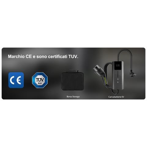 Ev Charger, Cavo Ricarica Auto Elettrica Tipo 2 Con Spina Schuko, Caricatore Tipo 2 3.6 Kw, 6/8/10/13/16a Corrente Regolabile (iec 62196-2 | 5m, 3,6kw | 16a) - Foto 4