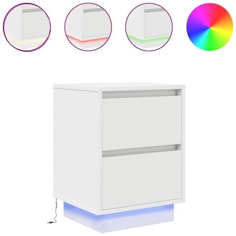 Comodino con Luci a LED Bianco 38x34x50 cm - Foto 1