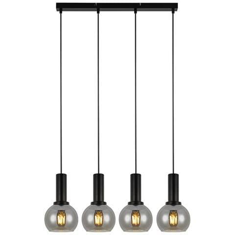 Lampada A Sospensione Per Sala Da Pranzo, 4 Fiamme, E27, Lampada A Sospensione In Vetro Retrò, Bar Per Camera Da Letto - Foto 1