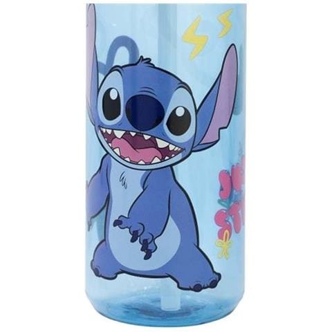 Borracca 620 Ml Tritan Per Bambini Stitch Con Cannuccia Collezione Palms, Blu - Foto 5