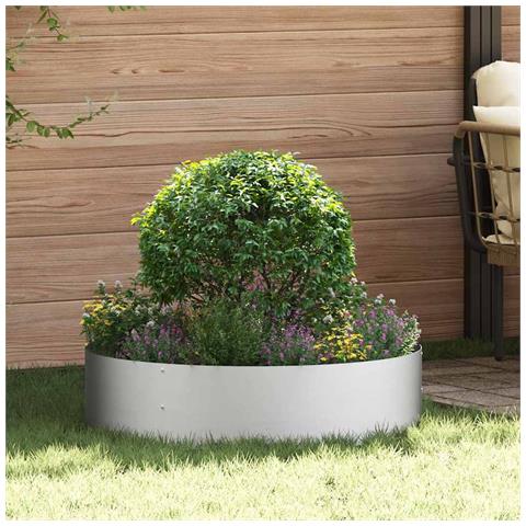 Vasi da giardino 5 pcs Argento 80 x 80 x 20 cm Acciaio zincato - Foto 2