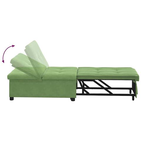 Divano Letto Verde chiaro 67 x 194 x 38 cm Velluto - Foto 9