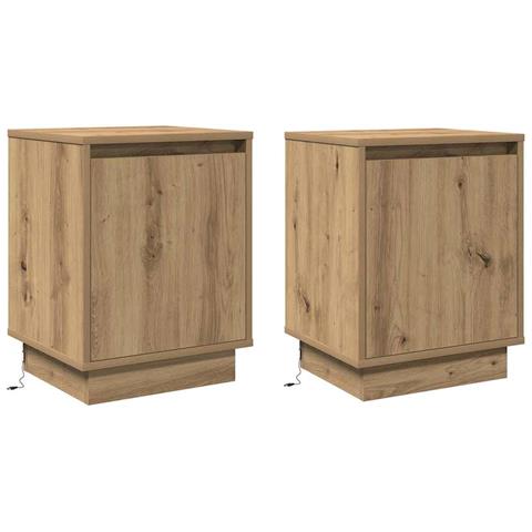 Armadio da Notte con 2 pcs rovere artigianale 39 x 34.5 x 50 cm - Foto 1
