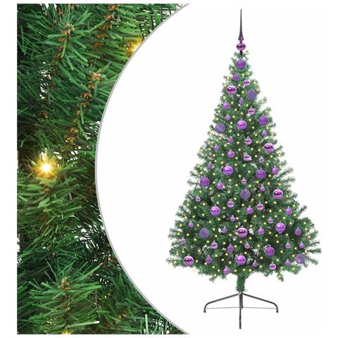 Albero di Natale artificiale con luci integrate Verde 180 cm - Foto 1