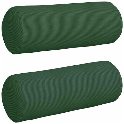 Cuscini a rullo 2 pcs Verde Scuro Ø 25 x 70 cm Tessuto in Cords - Foto 1