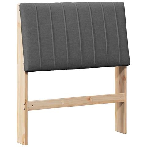 Testiera imbottita Grigio scuro 80 cm Pino massello - Foto 1