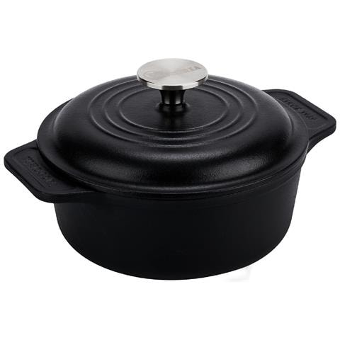 Victoria 31114 Forno Olandese Induzione Ghisa Stagionata 20cm, Pentola 1,9l Senza Ptfe E Pfoa  Nero - Foto 1