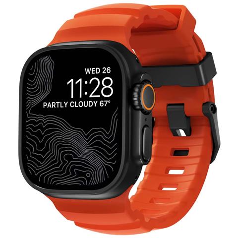 Bracciale Per Apple Watch 44 / 45 / 46 / 49mm Rocky Point Band Impermeabile, Arancione - Foto 1