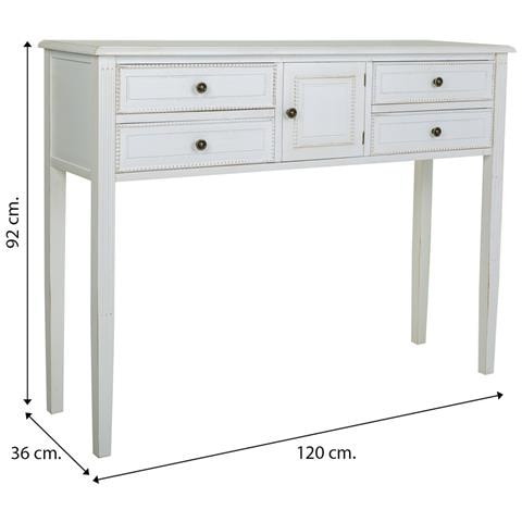 Mobile Da Ingresso In Legno Laccato Bianco 120x36x92h - Foto 7