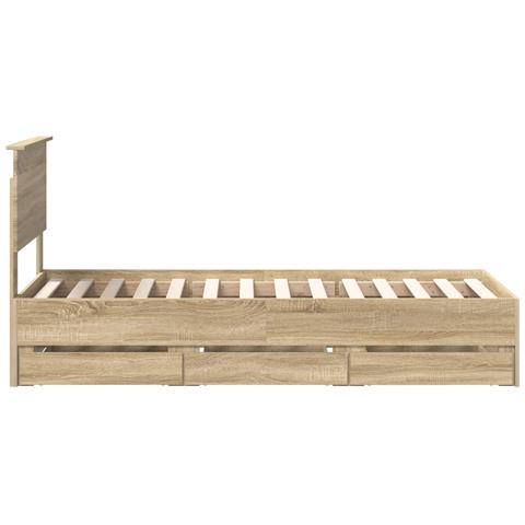 Struttura del letto con cassetto Rovere Sonoma 75 x 190 cm - Foto 9
