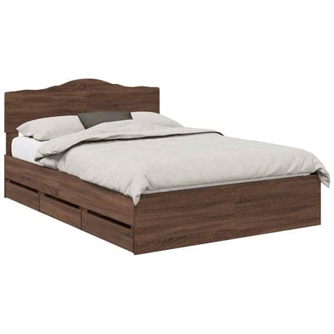 Struttura del letto con cassetto Rovere Marrone 150 x 200 cm - Foto 1