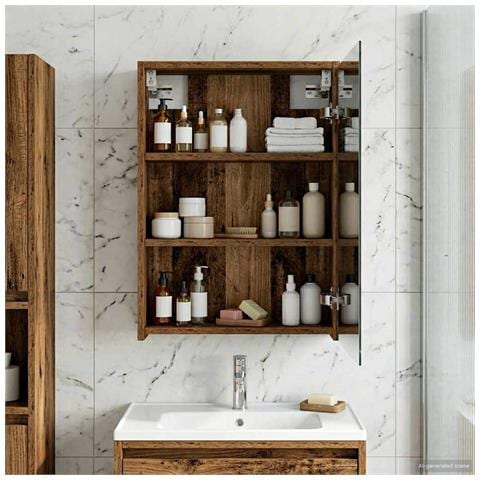 Mobiletto per specchio da bagno Legno vecchio 43 x 16 x 62.5 cm - Foto 2