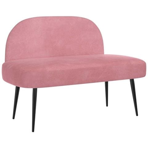 Panchina imbottita con schienale Rosa 110 x 60 x 76 cm Velluto - Foto 1