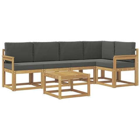 Set di divani da esterno con cuscino 6 pcs Bianco e Antracite - Foto 1