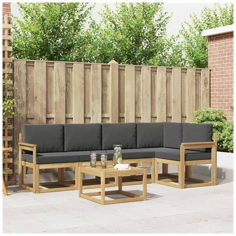 Set di divani da esterno con cuscino 6 pcs Bianco e Antracite - Foto 2