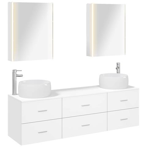Set di mobili per il bagno 5 pcs Bianco - Foto 1