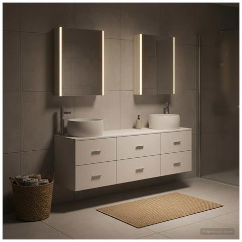 Set di mobili per il bagno 5 pcs Bianco - Foto 2