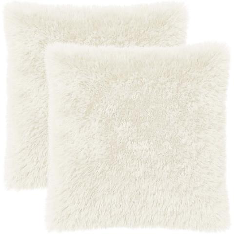Cuscino con cuscino HEERLEN 2 pz Bianco Fleece PV - Foto 1