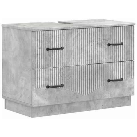 Set di Armadi da Bagno da 2 Pezzi HOORN Grigio Cemento - Foto 8