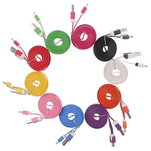 ICOC MUSB-A-FLR - Cavo Flat USB AM a Micro USB M Rosa 1 m - Foto 4