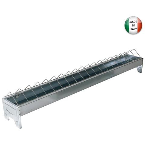 Mangiatoia per pollastrelle 100 cm in lamiera zincata con barrette - Foto 1