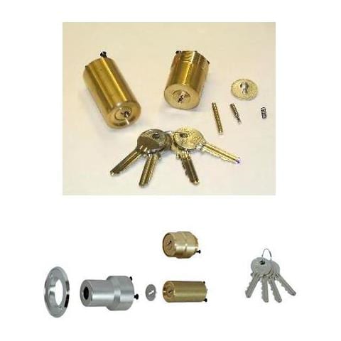 4707.4714 Ricambio Cilindri Tondi Coppia Spranga Fissa Ottone 4 Chiavi No Corazza - Foto 1