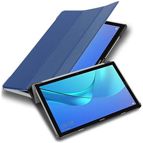 Custodia Per Tablet Compatibile Con Huawei Mediapad M5 Lite 10 (10.1"" Zoll) In Blu Scuro Jersey - Coperchio Protettiva Ultra Sottile Con Funzione Auto Wake Up E Stand - Foto 1
