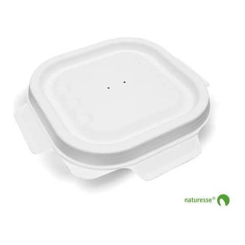 Coperchio Richiudibile Polpa Cellulosa Per Vaschetta Asporto 340ml Bianco - Cf. 125 Pz 3455 - Foto 1