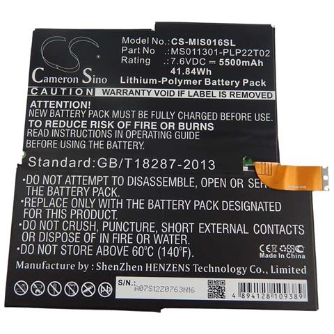 Batteria Sostituisce Microsoft 1577-9700, G3hta005h, G3hta009h, Ms011301-plp22t02 Per Laptop Notebook (5500mah, 7,6v, Li-poly) - Foto 2