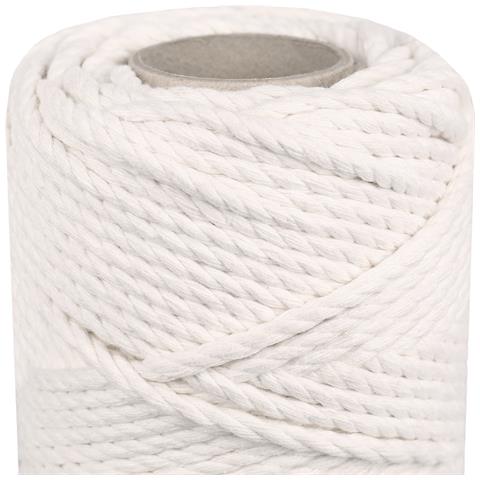 100m Macrame Corda Bianco | Filo Cotone Uncinetto | 5-6 Mm (+-0.5mm) | 15 Strati | Grande Spago Da Cucina Rotolo Spessi Naturali Forte | Decorazione Casa Artigianato Artistico Foto - Foto 2