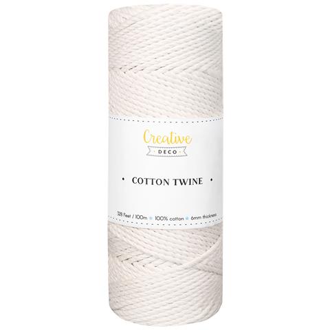 100m Macrame Corda Bianco | Filo Cotone Uncinetto | 5-6 Mm (+-0.5mm) | 15 Strati | Grande Spago Da Cucina Rotolo Spessi Naturali Forte | Decorazione Casa Artigianato Artistico Foto - Foto 1