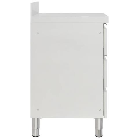 Mobiletto da Cucina Commerciale con 3 Cassetti in Acciaio Inox - Foto 2