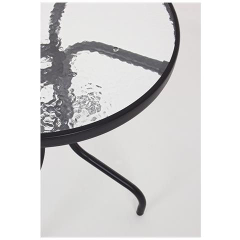 BIZZOTTO Tavolo Per Esterno Nero Rotondo In Acciaio vetro