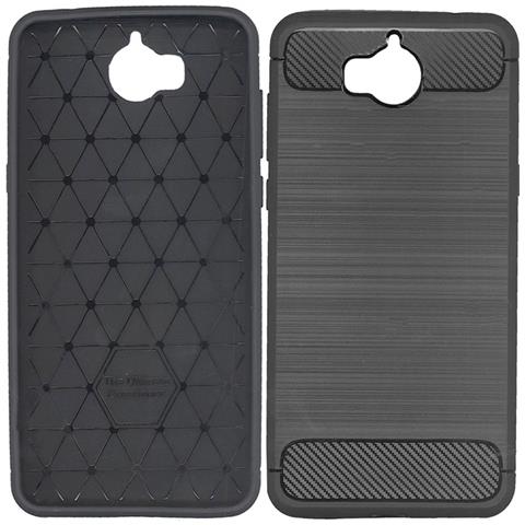 Custodia B-case Tpu Silicone Cover Case Per Huawei Y5 (2017) - Y6 (2017) Carbon Metal Black - Foto 1
