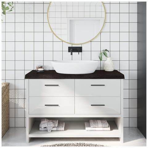 Piano Bagno Marrone Scuro 120x60x (2-6) cm Legno Trattato - Foto 10