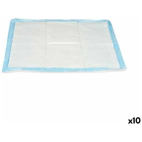 Tappetini Igienici Per Cani 60 X 60 Cm Azzurro Bianco Carta Polietilene (10 Unità) - Foto 1