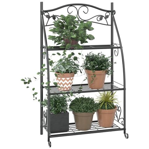 Fioriera Nera 56x30x96cm In Acciaio - Foto 3